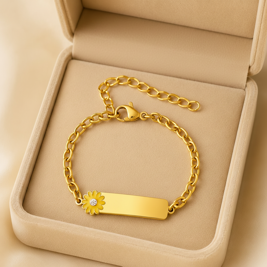 Honey Flower Bracelet For Kids - 18K Gold Plated