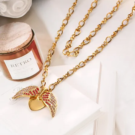 Guardian Wings Necklace For Women - 18K Gold Plated