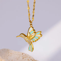 Blue Hummingbird Necklace For Women - 18K Gold Plated