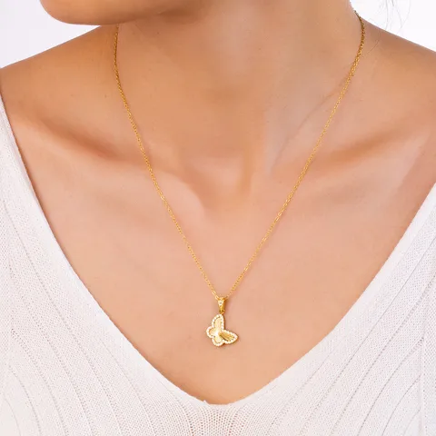 Aurora Butterfly Necklace for Women - 18K Gold Plated