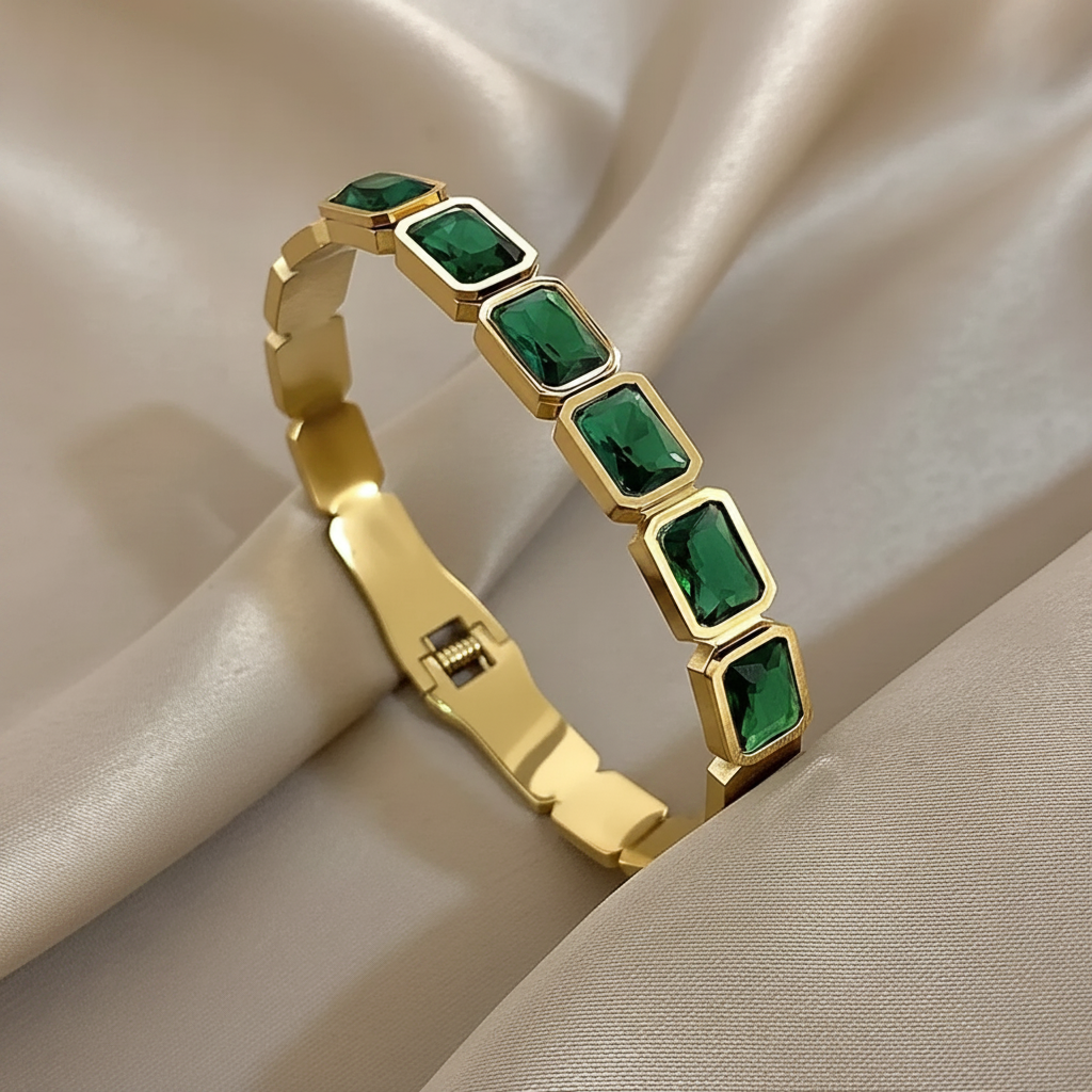 Gemma Royale Bangle For Women - 18K Gold Plated