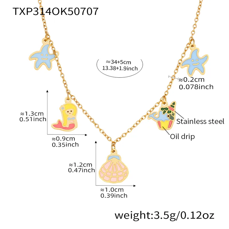Ocean Treasures Charm Necklace For Kids - 18K Gold Plated - 18K Gold Plated