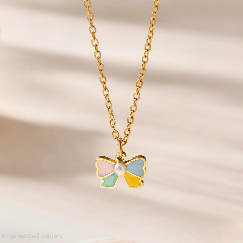 Flutterelle Butterfly Necklace For Kids - 18K Gold Plated