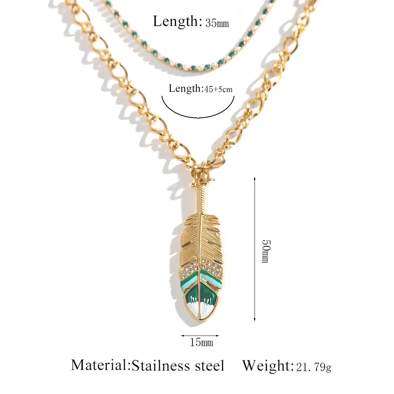 Nomad Feather Necklace for Women - 18K Gold Plated