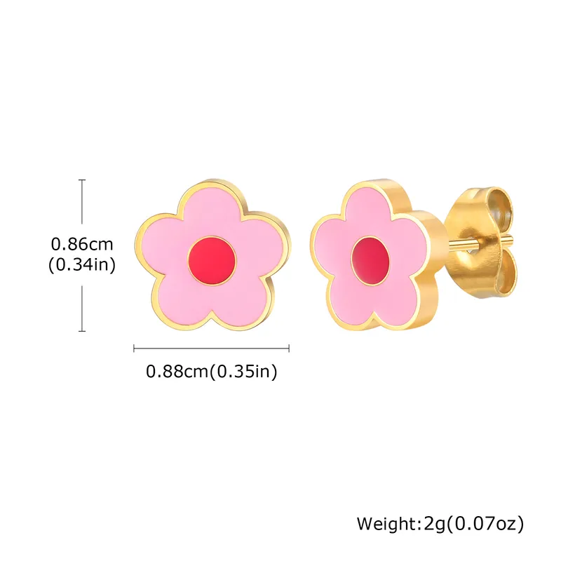 Flower Charm Kids Ear Studs