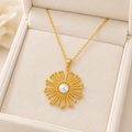 Aethel Sun Necklace for Women - 18K Gold Plated