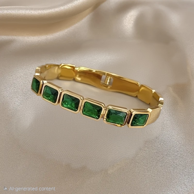 Gemma Royale Bangle For Women - 18K Gold Plated