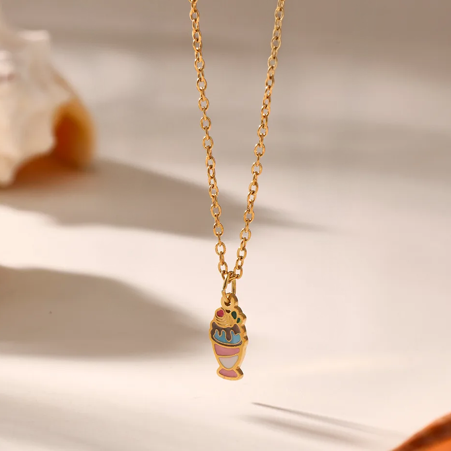 Frosty Sundae Necklace for Kids - 18K Gold Plated