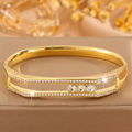 Isla Crystal Bangle for Women - 18K Gold Plated