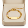 Violet Sparkling Stone Bracelet For Kids - 18K Gold Plated