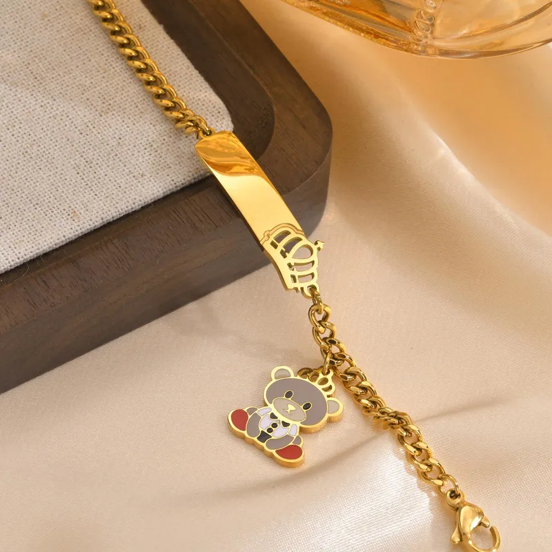 Royal Teddy Bracelet For Kids - 18K Gold Plated