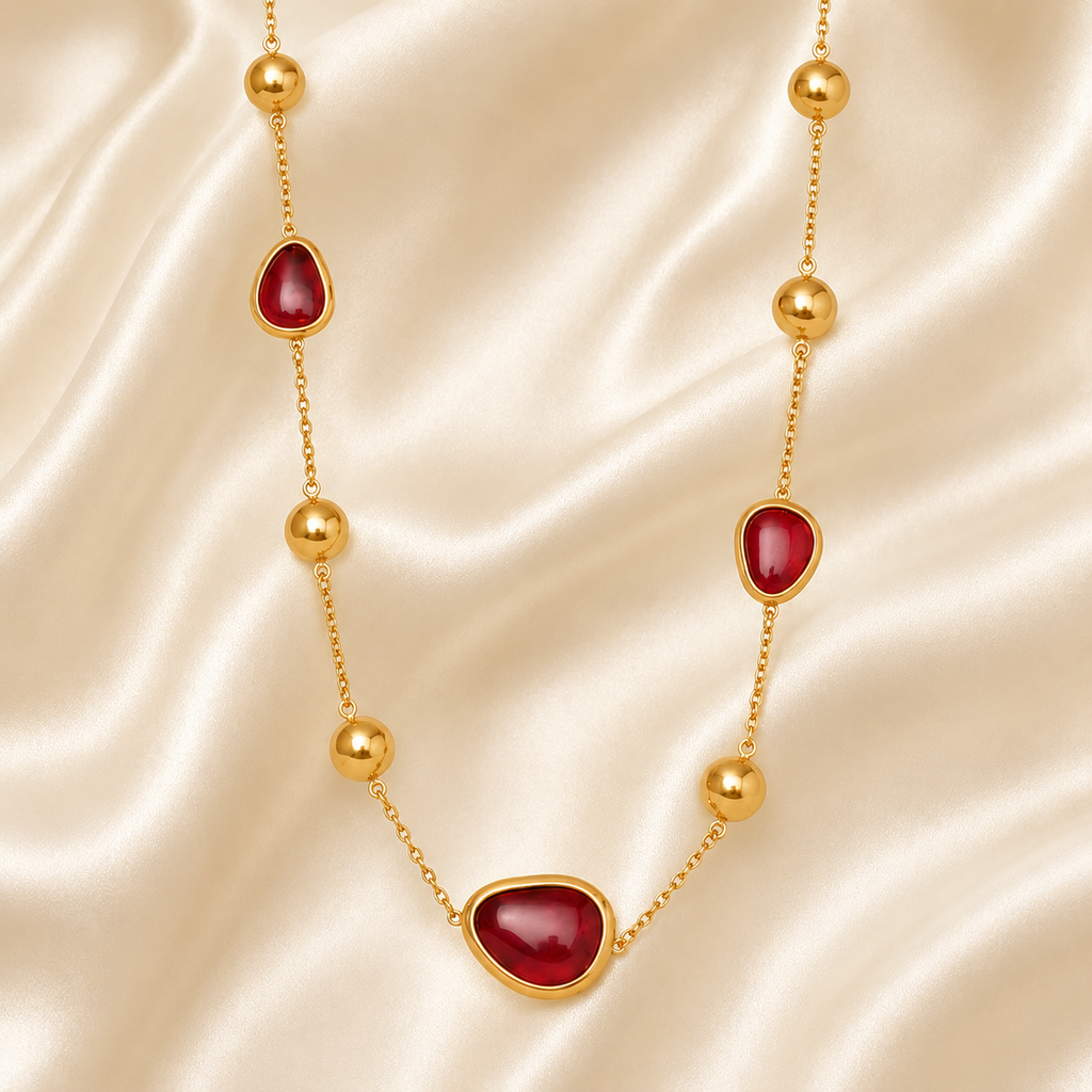 Rouge Elegance Necklace For Women - 18K Gold Plated