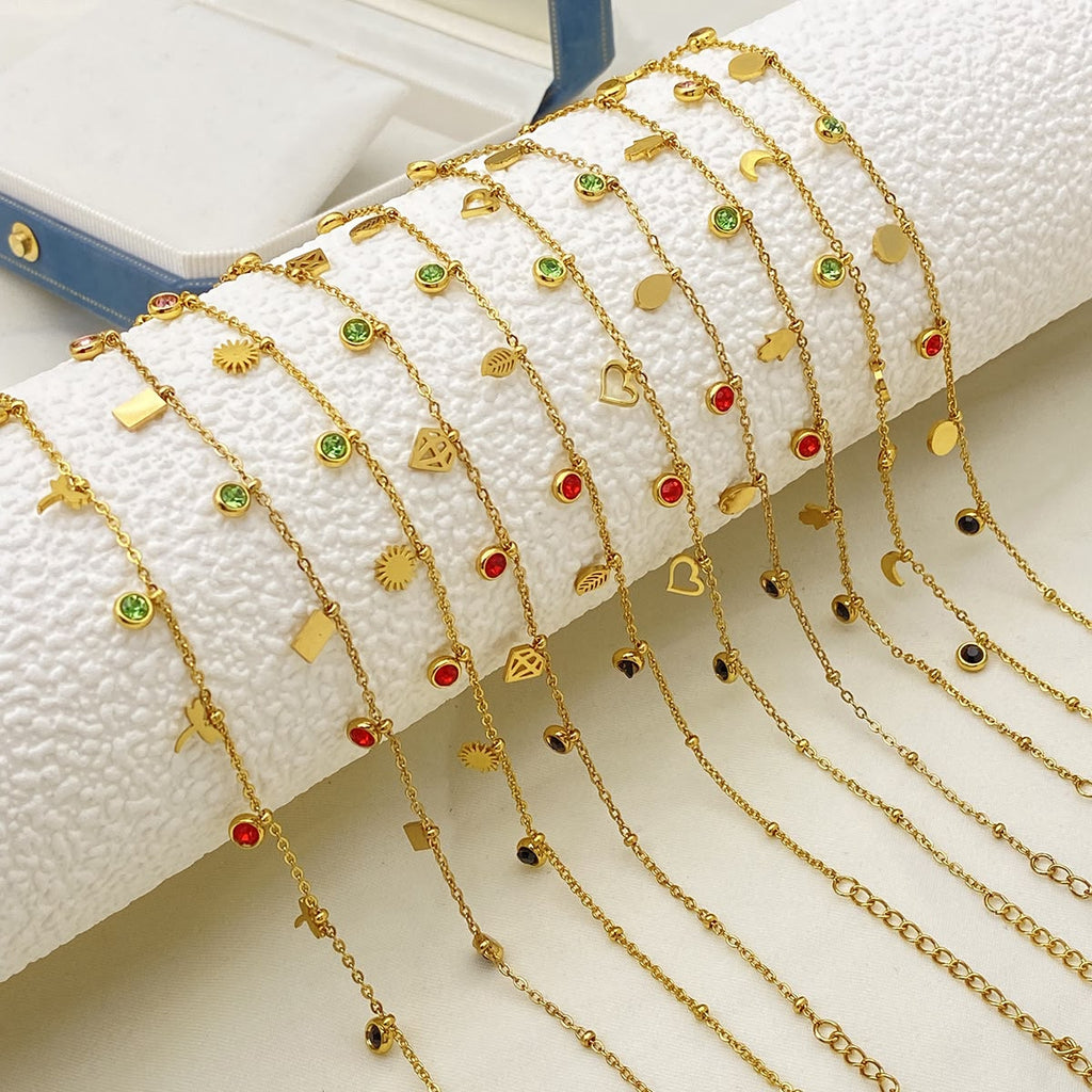Willow Leaf Anklet For Kids - 18K Gold Plated