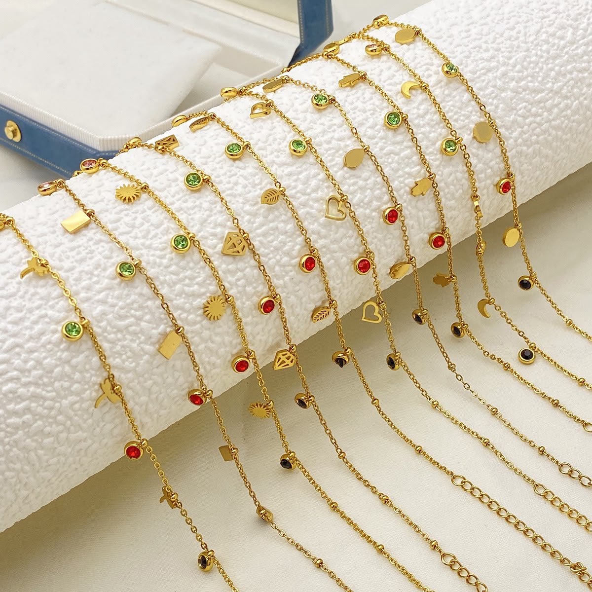 Willow Leaf Anklet For Kids - 18K Gold Plated