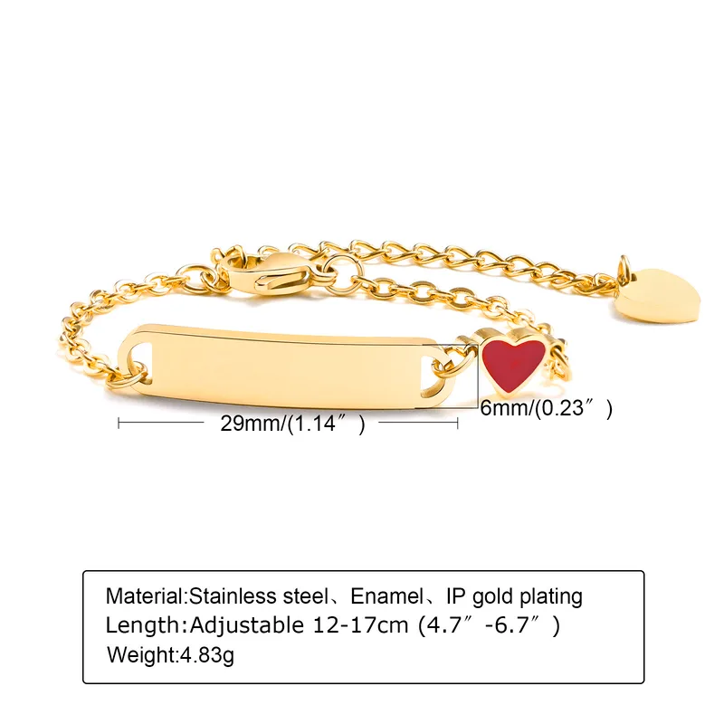 Scarlet Heart Bracelet For Kids - 18K Gold Plated