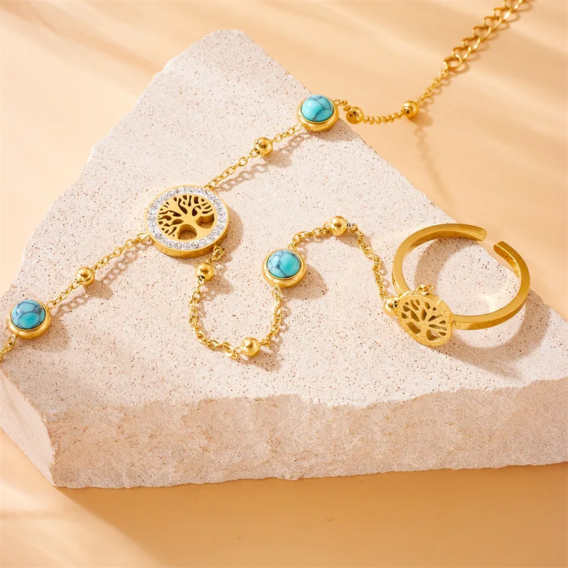 Eternal Tree Hand Chain for Women - 18K Gold Plated