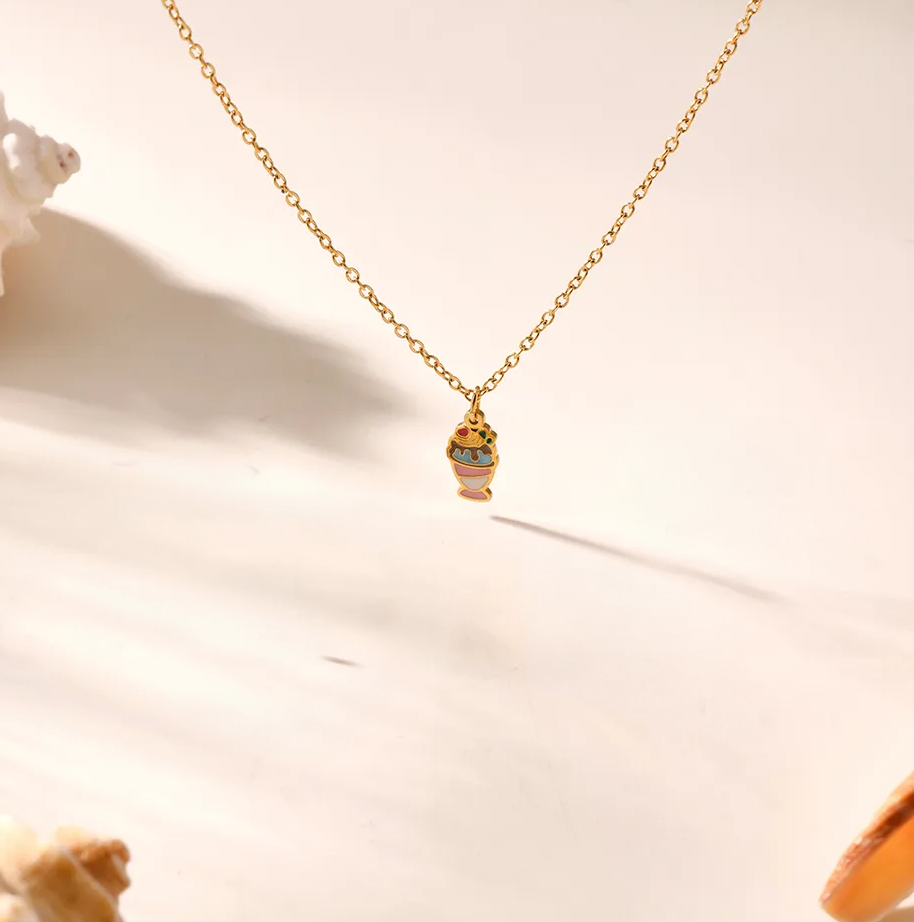 Frosty Sundae Necklace for Kids - 18K Gold Plated