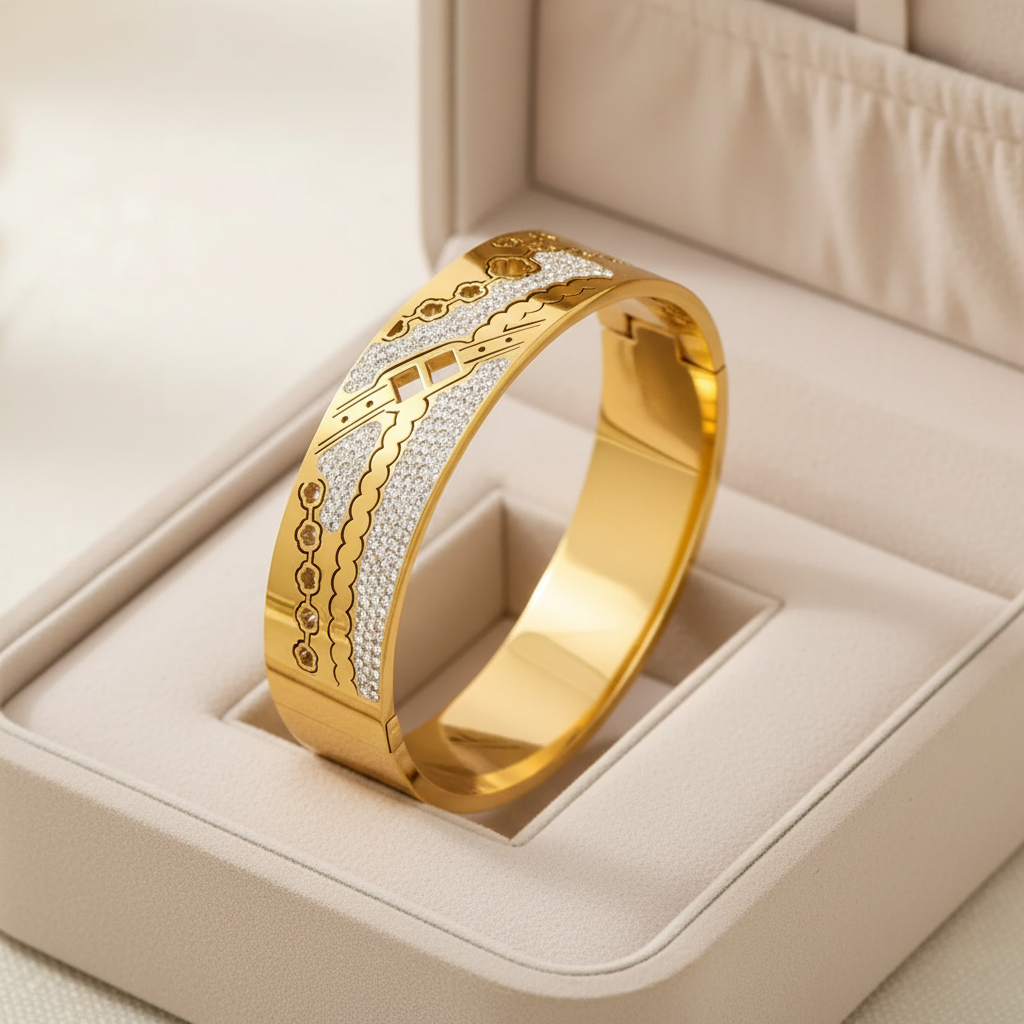 Aurelia Royale Bangle For Women - 18K Gold Plated