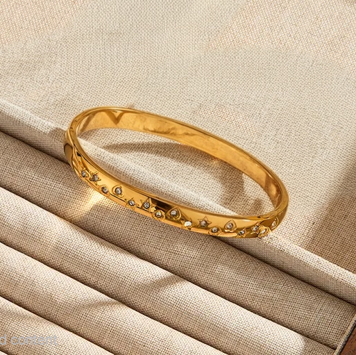 Stellar Spark Bangle for Women - 18K Gold Plated