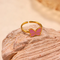 Rosy Wings Ring For Kids - 18K Gold Plated