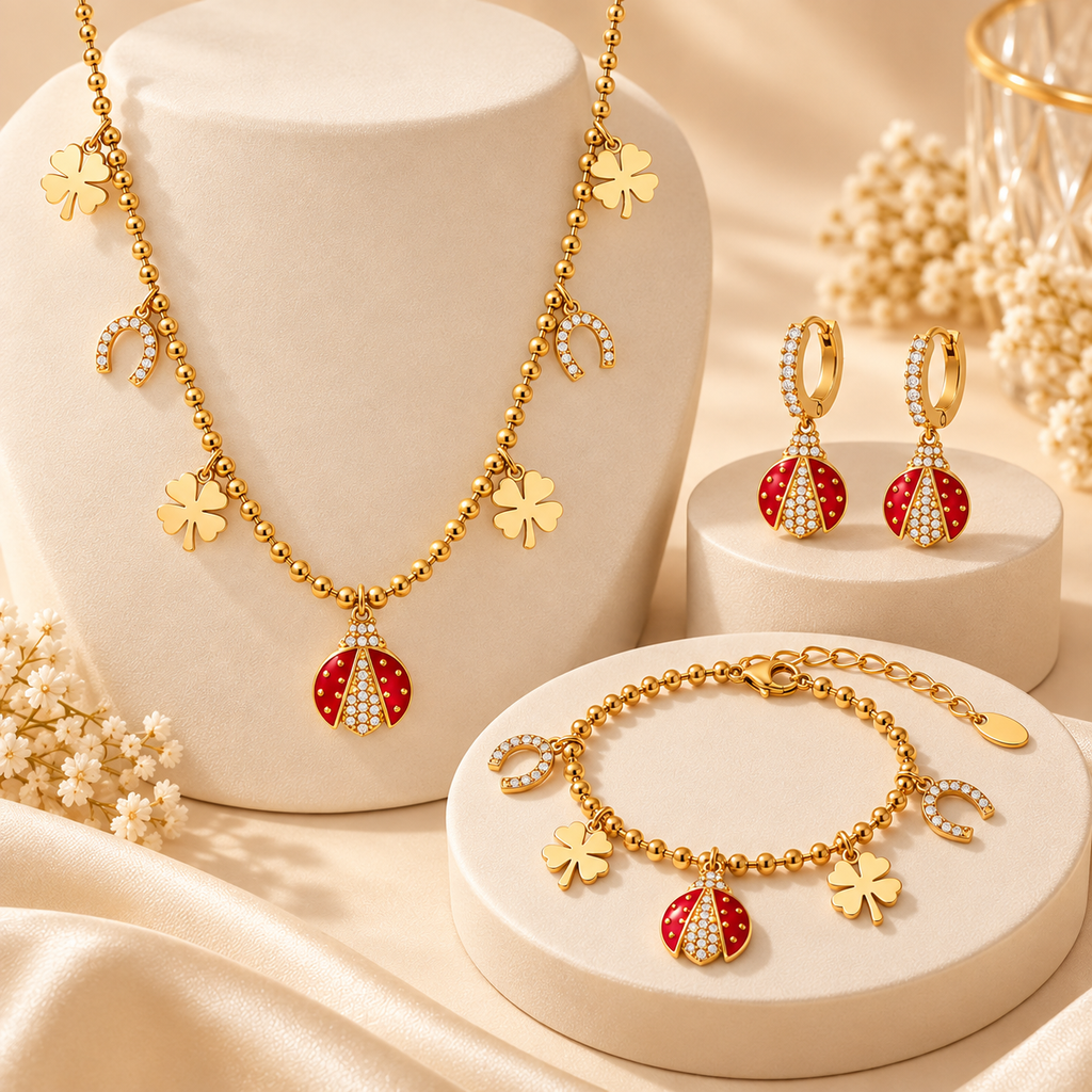Rouge Fortune Jewelry Set For Kids - 18K Gold Plated