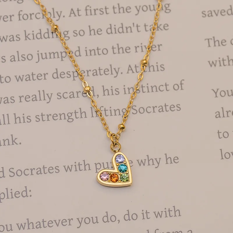 Kaleido Heart Necklace For Women - 18K Gold Plated