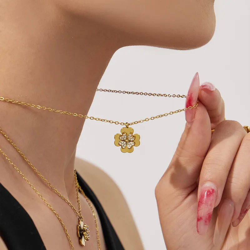 Gilded Petal Necklace For Women - 18K Gold Plated