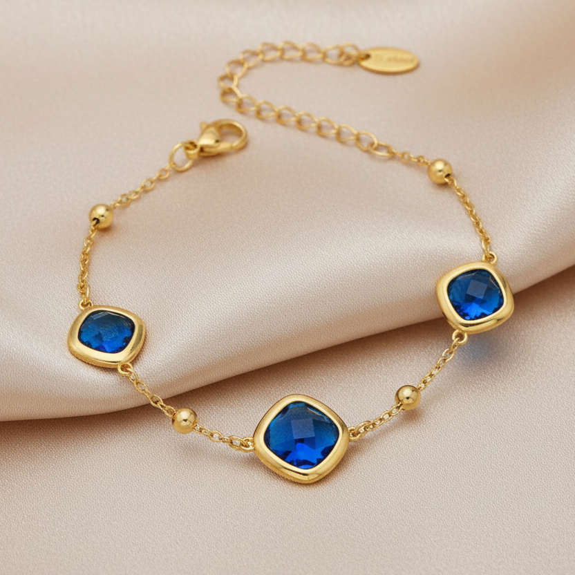 Reina Zafiro Bracelet For Women- 18K Gold Plated