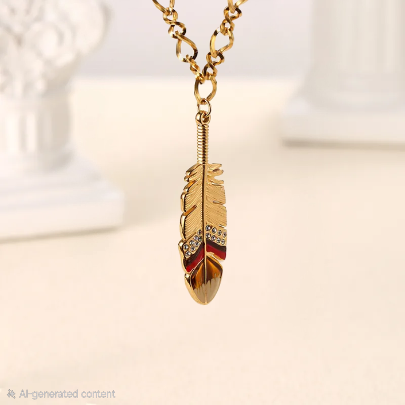 Nomad Feather Necklace For Women - 18K Gold Plated