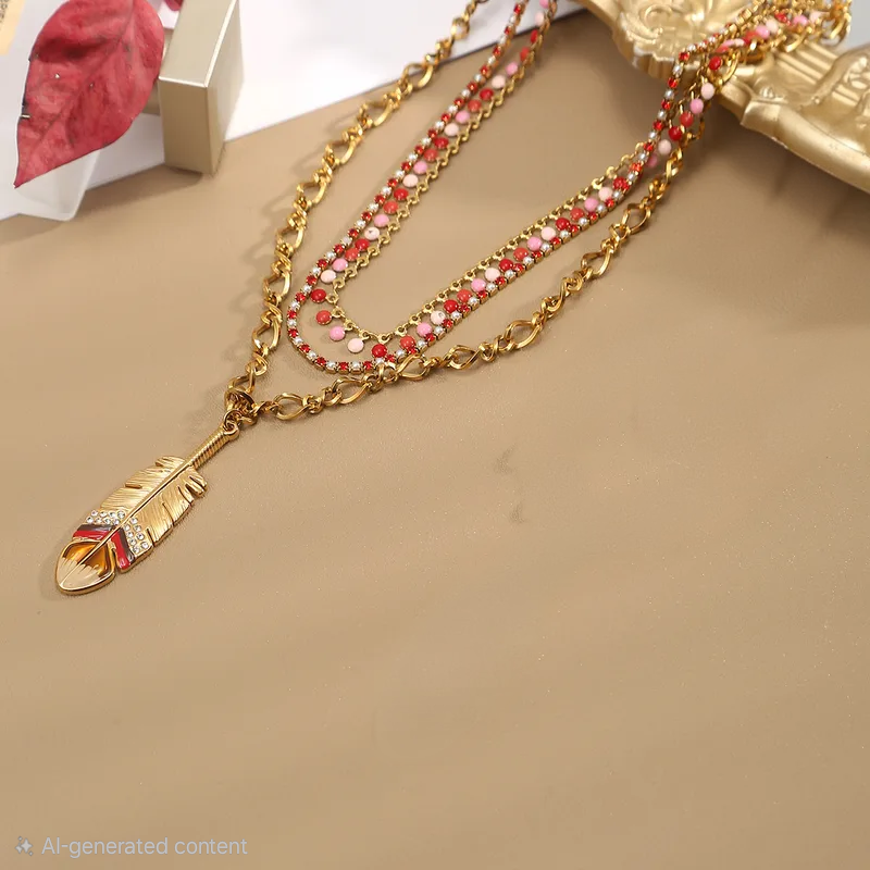 Nomad Feather Necklace For Women - 18K Gold Plated