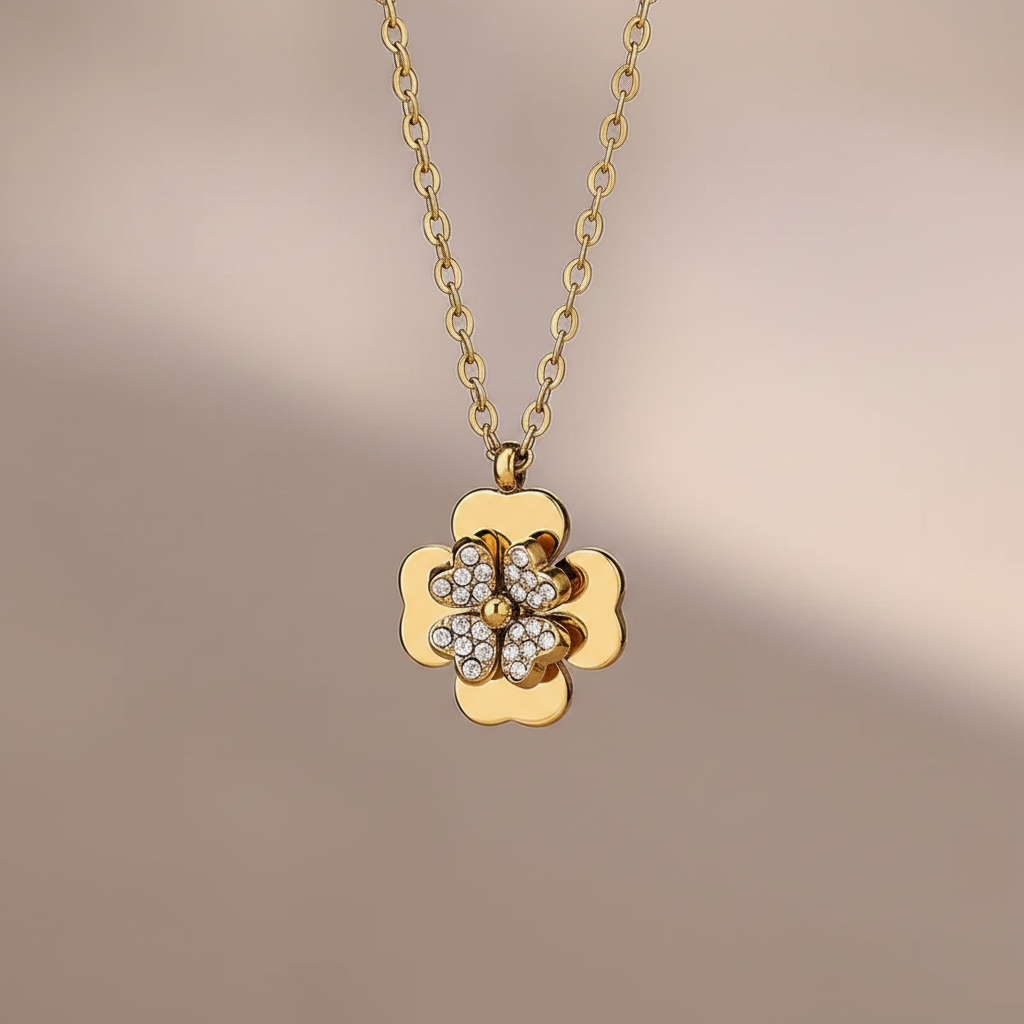 Gilded Petal Necklace For Women - 18K Gold Plated