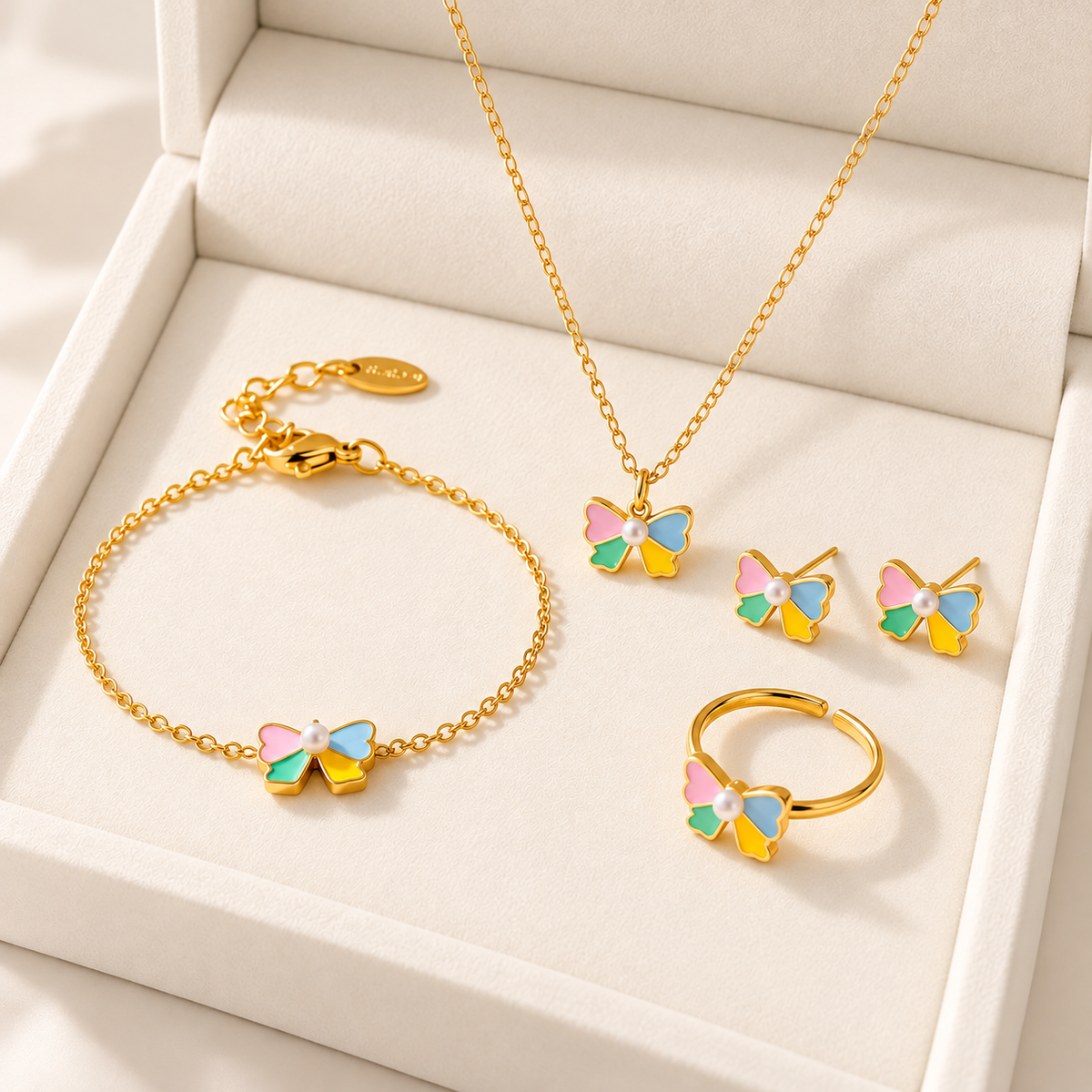 Flutterelle Butterfly Full Set Jewelry For Kids - 18K Gold Plated