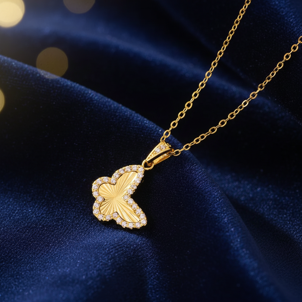 Aurora Butterfly Necklace for Women - 18K Gold Plated