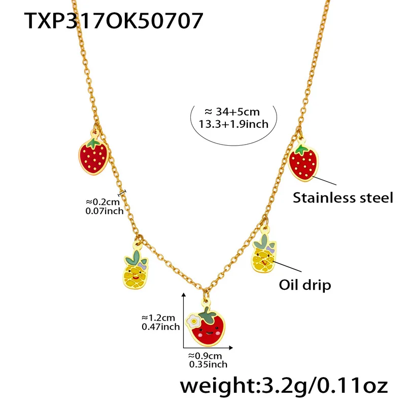 Premium Fruity Charm Kids Jewelry Combo - 18K Gold Plated