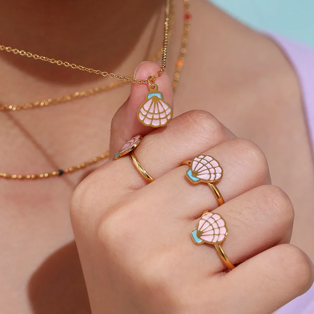 Aquaria Seashell Jewelry Set For Kids - 18K Gold Plated