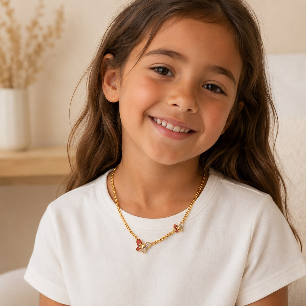 Farfalla Dolce Necklace For Kids - 18K Gold Plated