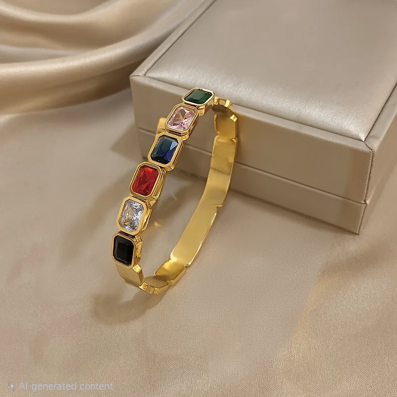Gemma Vita Bangle For Women - 18K Gold Plated