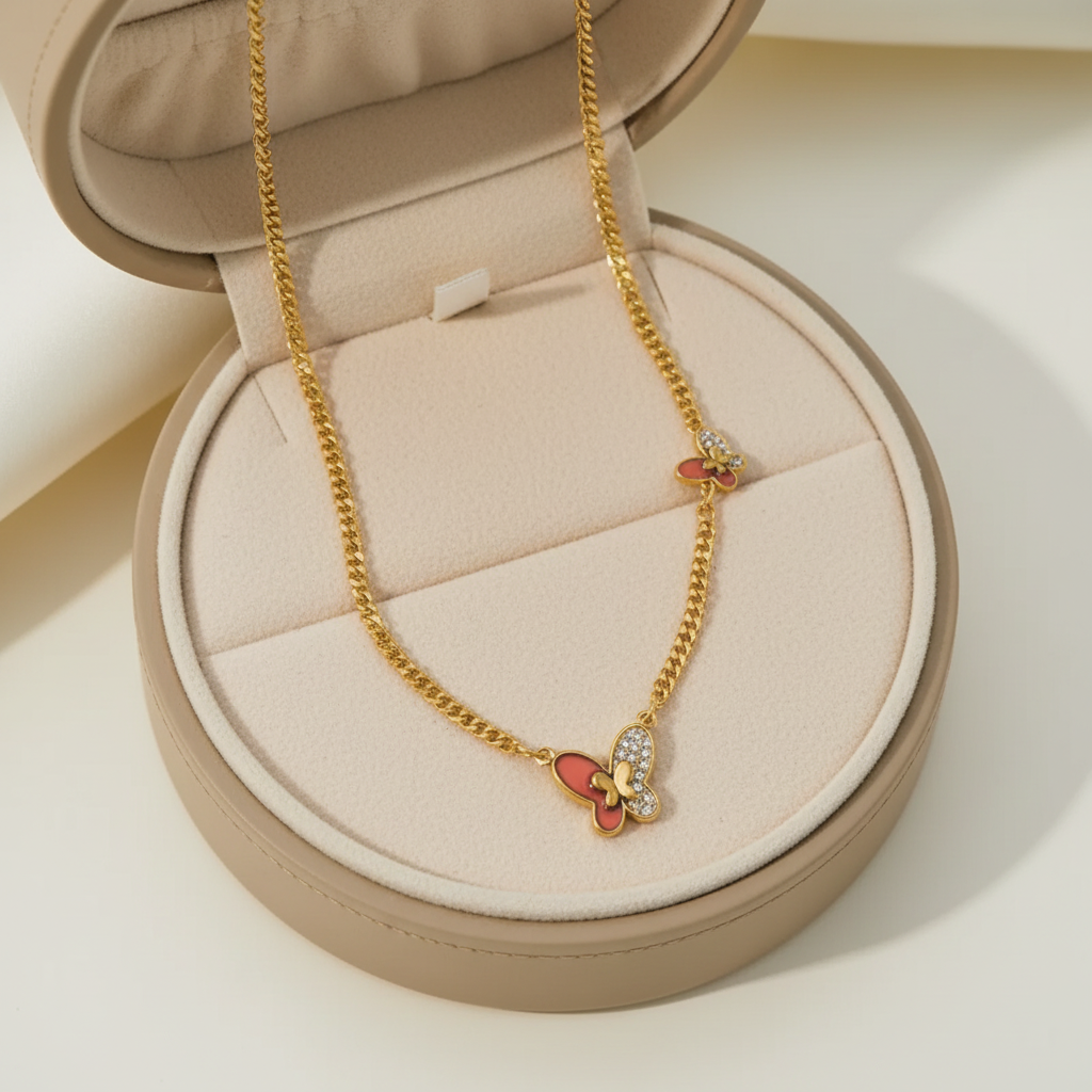 Farfalla Dolce Necklace For Kids - 18K Gold Plated