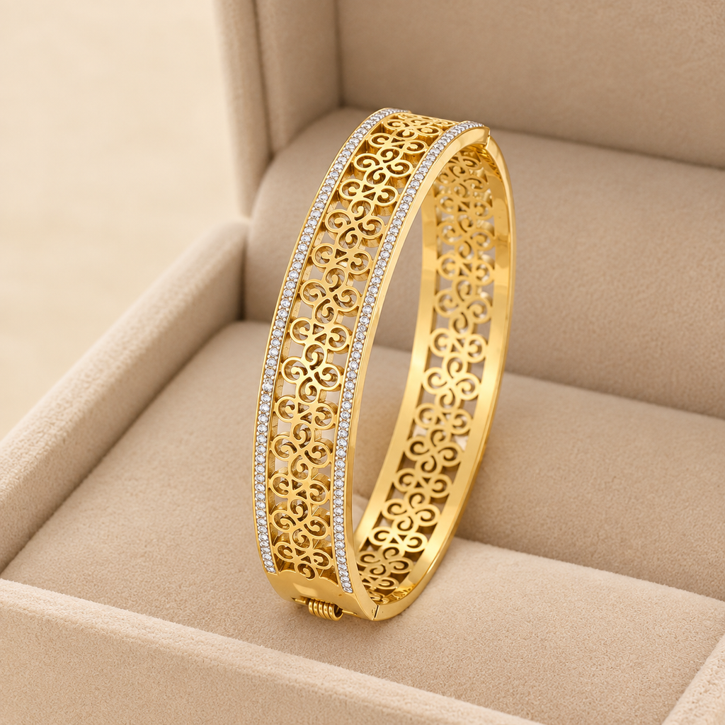Haiku Fawn Bangle for Women - 18K Gold Plated