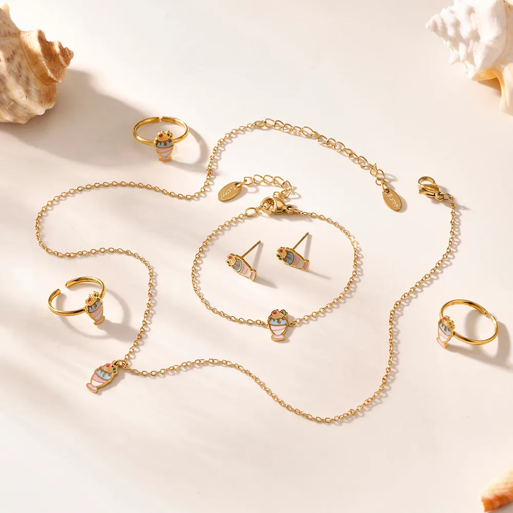 Frosty Sundae Full Set Jewelry for Kids - 18K Gold Plated