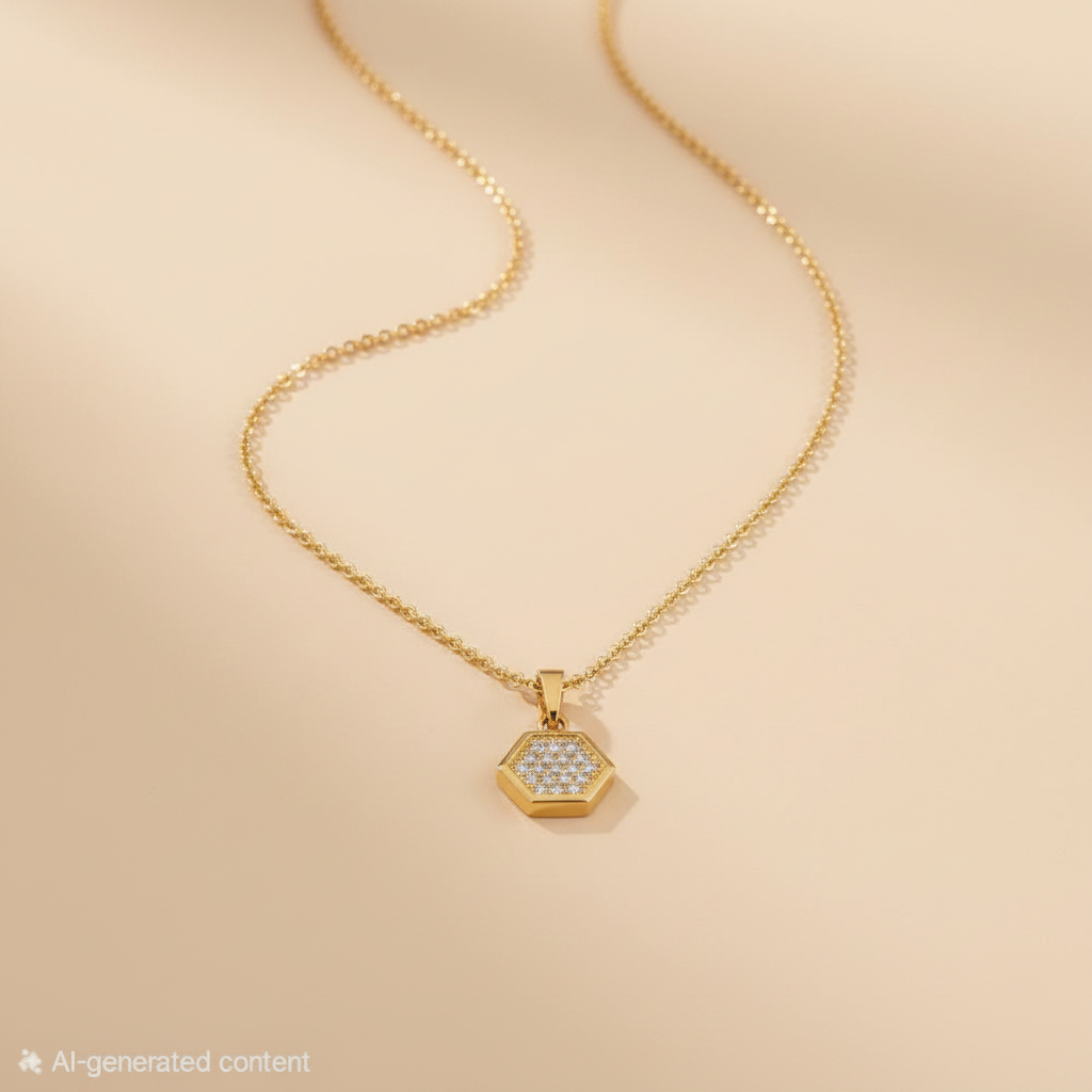 Hexa Spark Necklace For Women - 18K Gold Plated