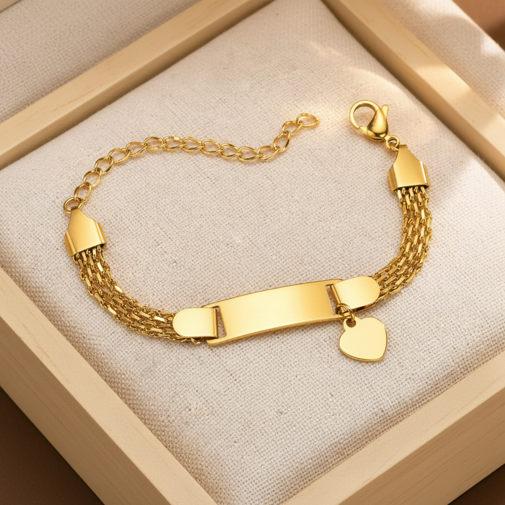 Love Charm Bracelet For Kids - 18K Gold Plated