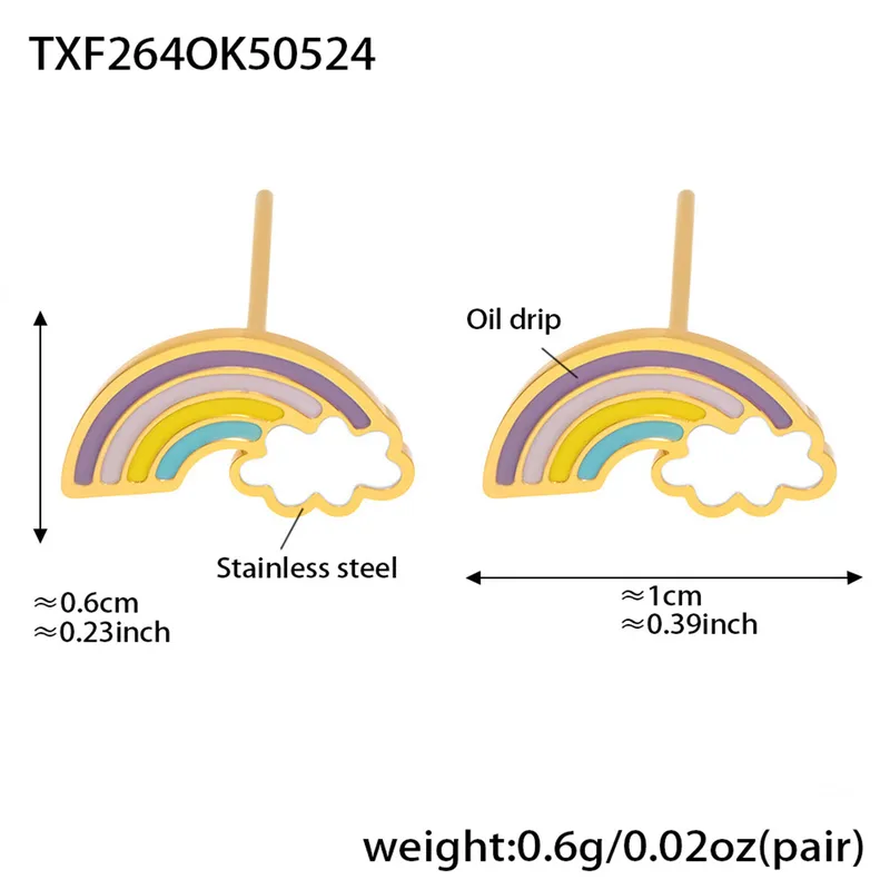 Rainbow Dream Ear Studs For Kids