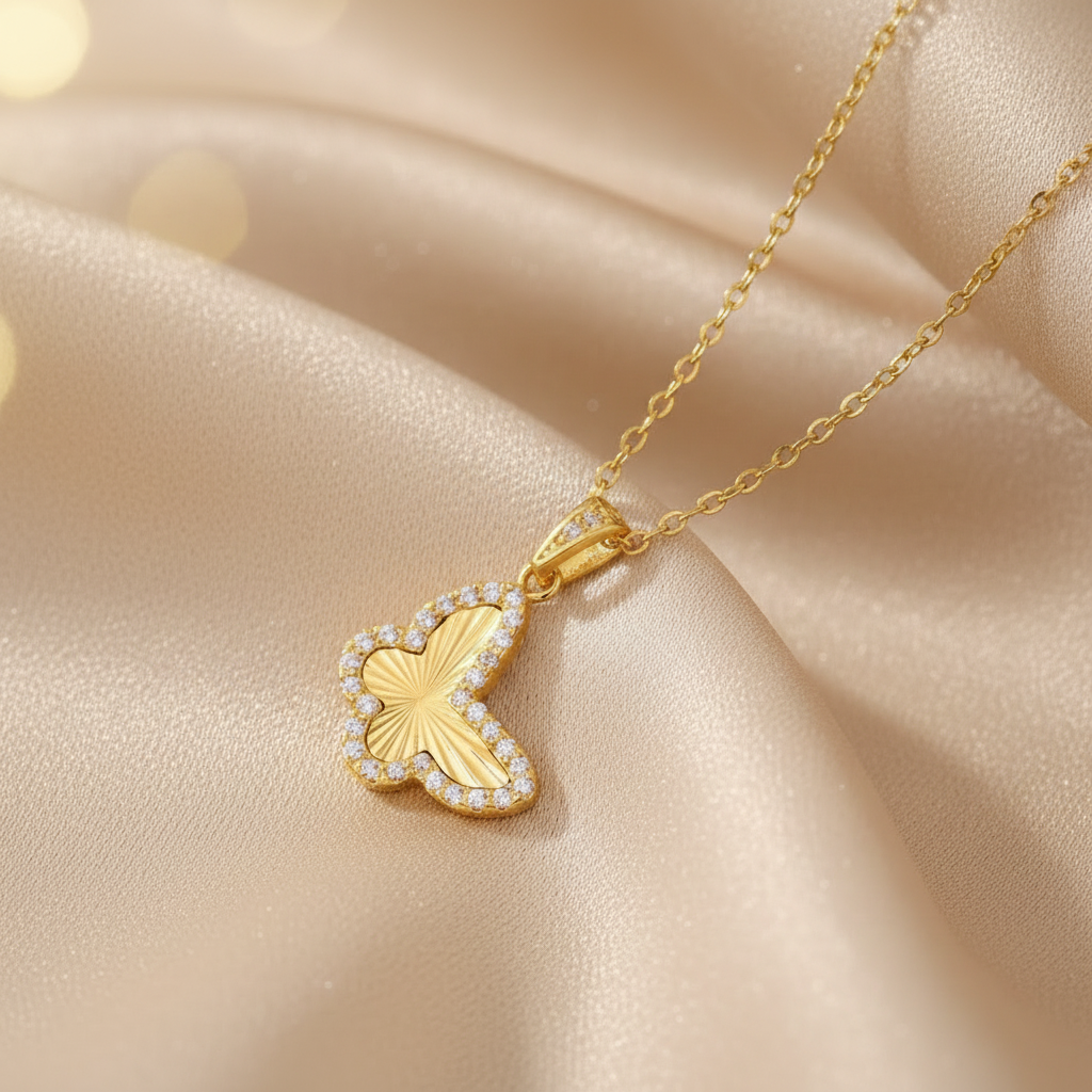 Aurora Butterfly Necklace for Women - 18K Gold Plated