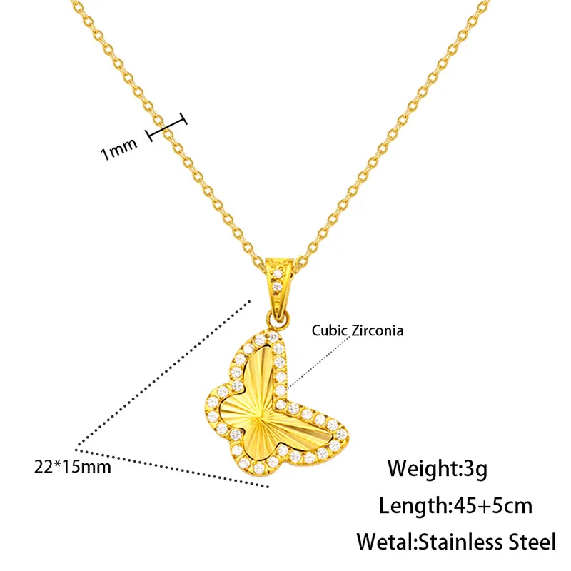 Aurora Butterfly Necklace for Women - 18K Gold Plated