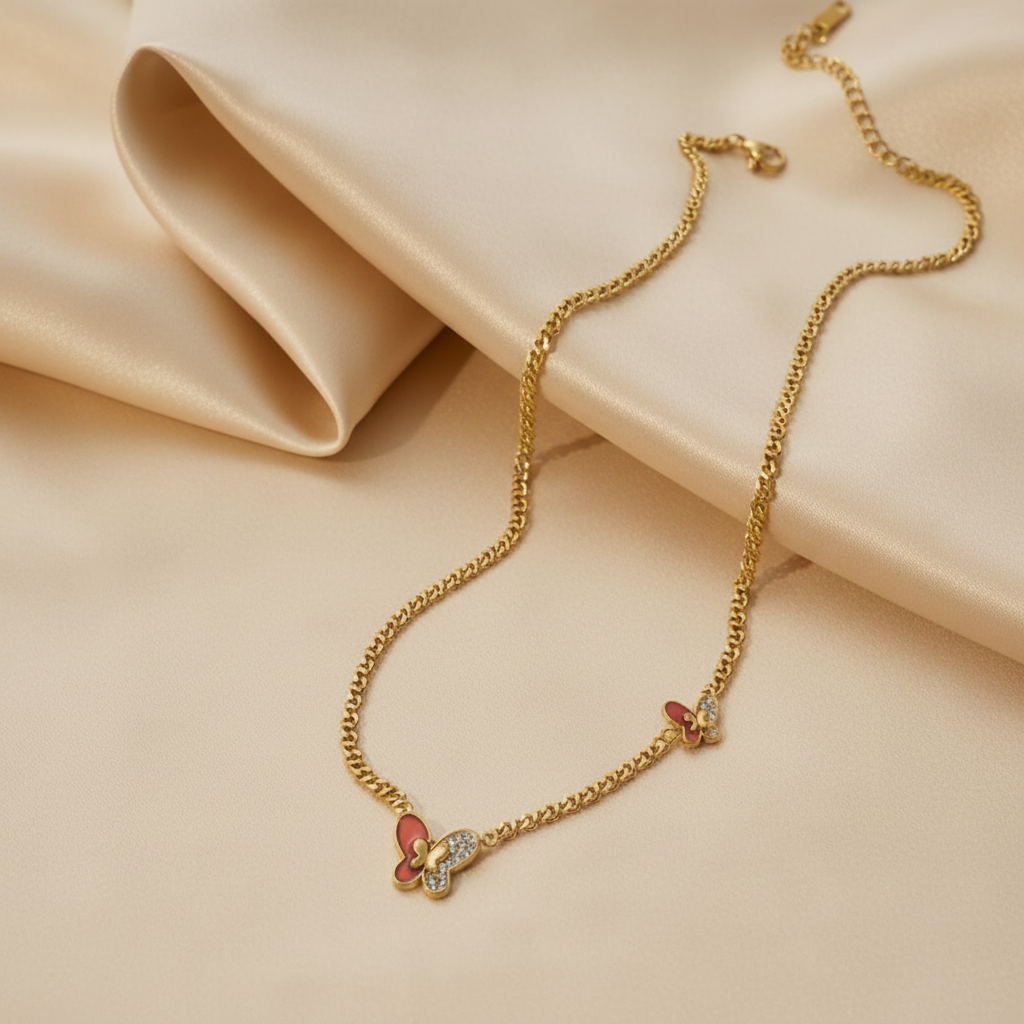 Farfalla Dolce Necklace For Kids - 18K Gold Plated