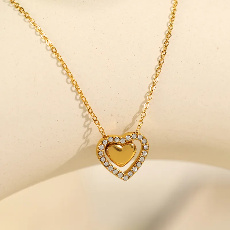 Velora Heart Necklace for Women - 18K Gold Plated