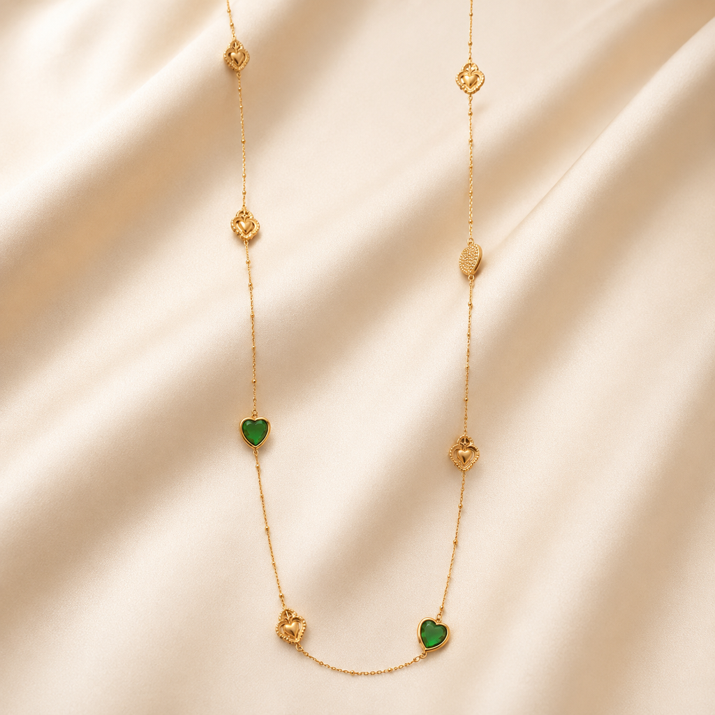 Mystic Jade Opera Necklace For Women - 18K Gold Plated
