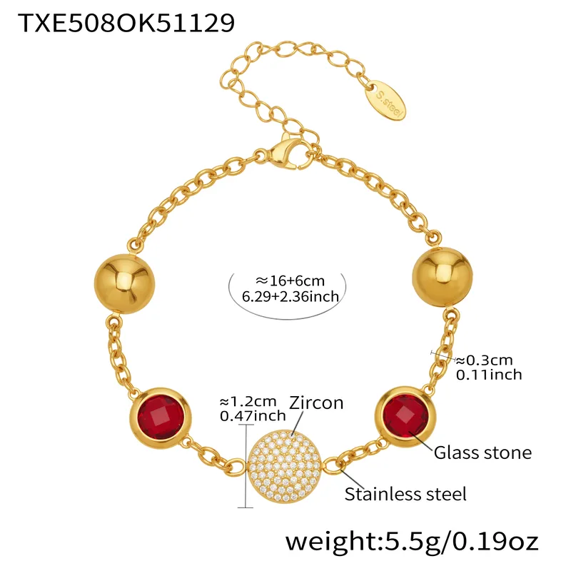Rouge Elegance Bracelet For Women - 18K Gold Plated
