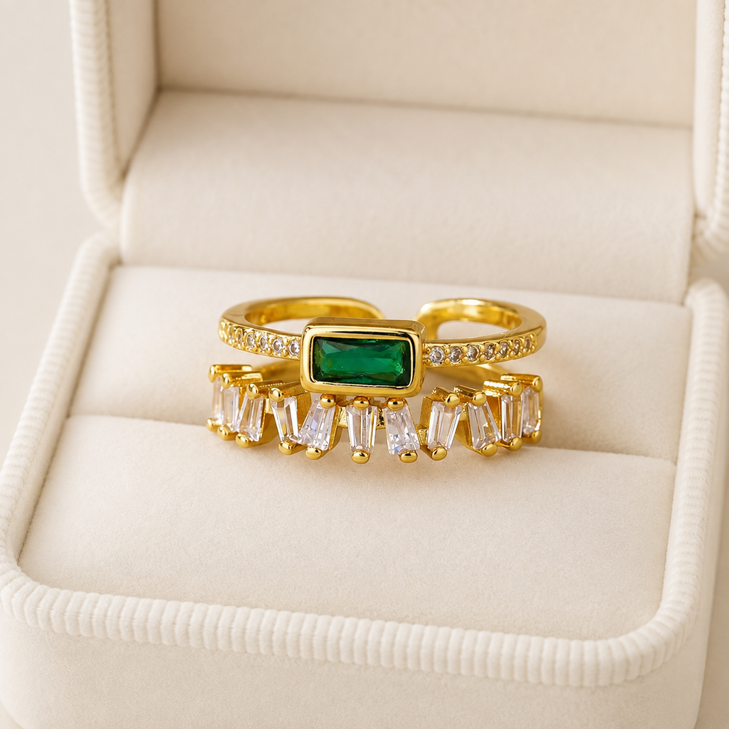 Esmera Élan Ring for Women - 18K Gold Plated